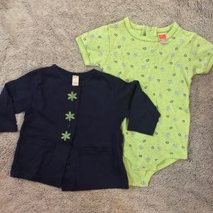 🆕 2pc, 24m/2T McKids navy/green set- Vintage